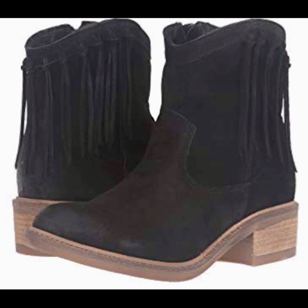 Eric Michael distressed suede fringe boots